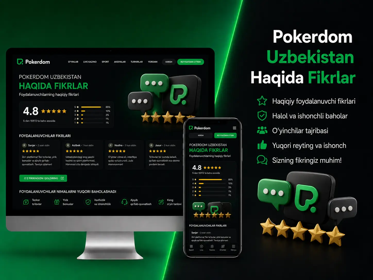 Pokerdom Uzbekistan Haqida Fikrlar